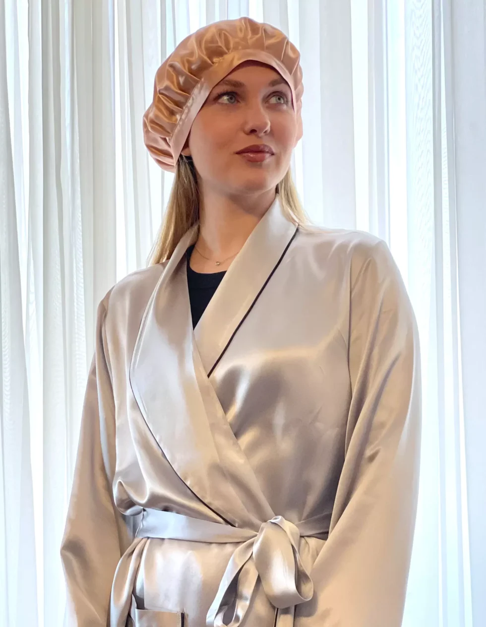 Šilkinė miego apsauga plaukams - kepurė