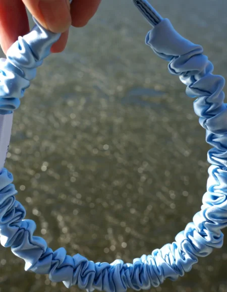 šilkinis plaukų lankelis, šviesiai mėlynos spalvos