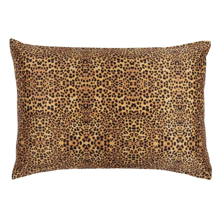 Natūralaus šilko pagalvės užvalkalas 50x60 cm - Leopard