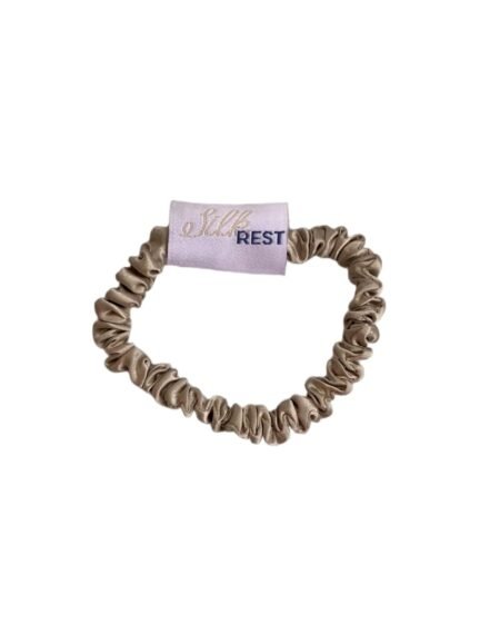 Šilkine gumytė plaukams,minkšta, aukso spalvos spalvoas, silkrest.eu