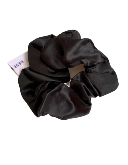 Large Mulberry Silk Hair Scrunchie – Black