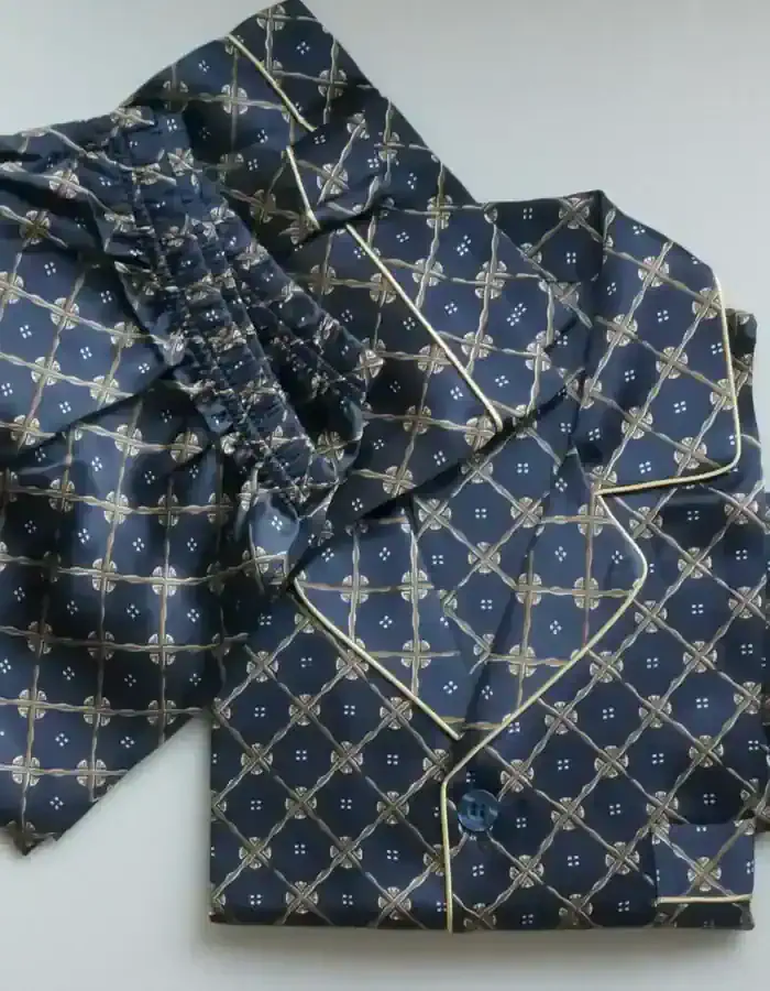 Men's long sleeve Mulberry silk pajama suit