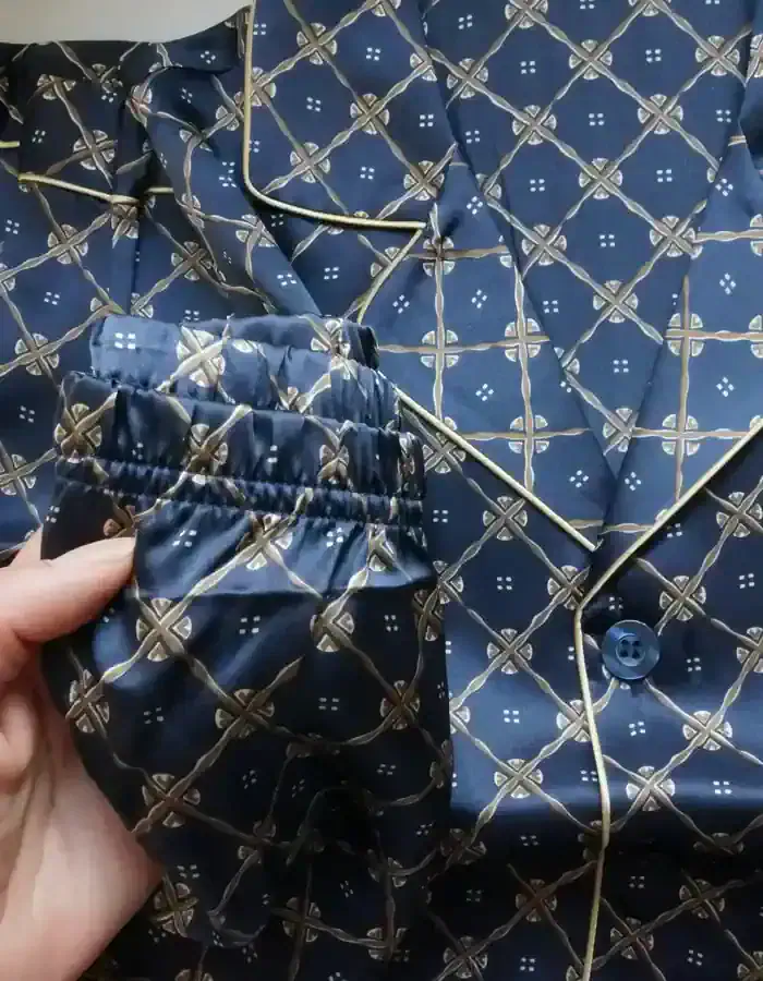 Men's long sleeve Mulberry silk pajama suit